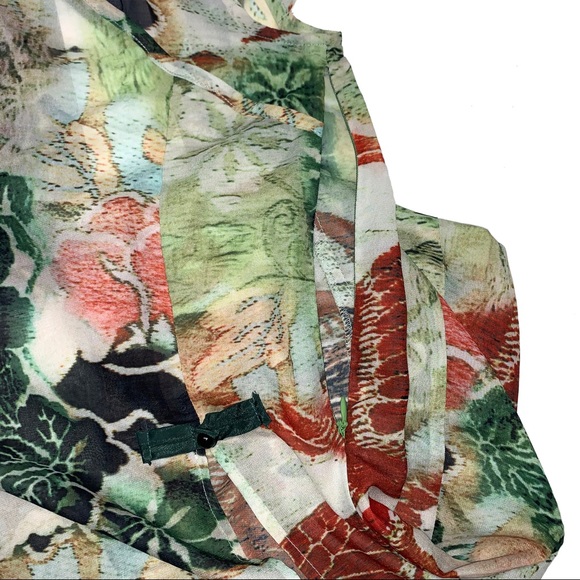 KE-YING-YI WOMEN'S FLORAL CHIFFON MIDI DRESS - Picture 6 of 7